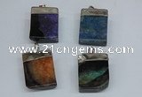 NGP8685 26*36mm rectangle druzy agate pendants wholesale