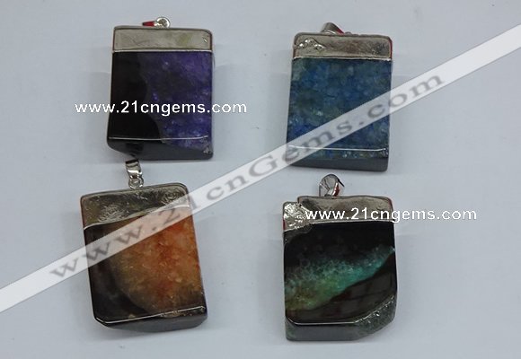 NGP8685 26*36mm rectangle druzy agate pendants wholesale