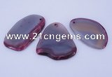 NGP869 5PCS 35-40mm*55-65mm freeform agate gemstone pendants