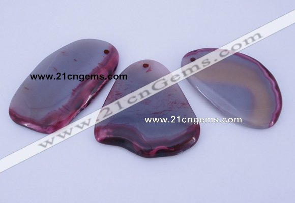 NGP869 5PCS 35-40mm*55-65mm freeform agate gemstone pendants