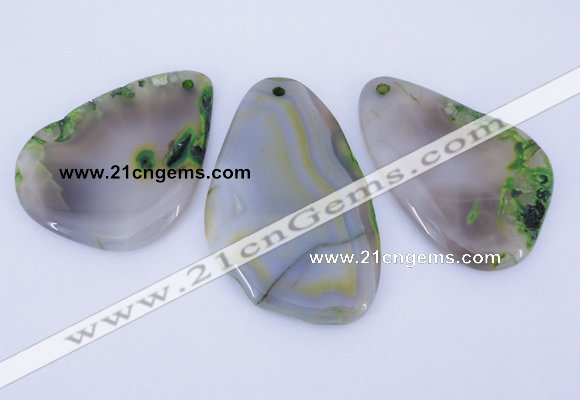 NGP871 5PCS 35-45mm*55-70mm freeform agate gemstone pendants