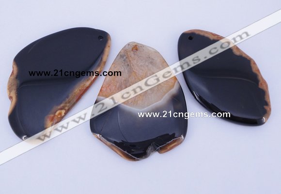 NGP872 5PCS 35-45mm*60-75mm freeform agate gemstone pendants