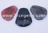 NGP873 5PCS 35-40mm*45-50mm trapezoid agate gemstone pendants