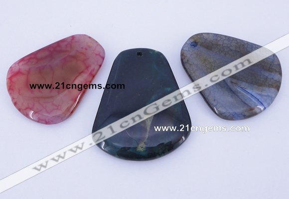 NGP873 5PCS 35-40mm*45-50mm trapezoid agate gemstone pendants