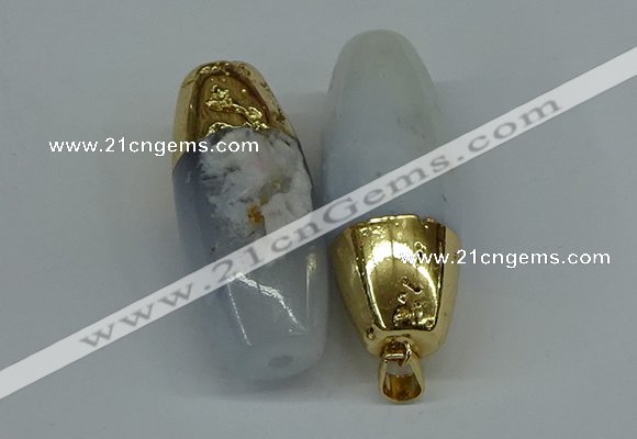 NGP8735 18*44mm rice agate gemstone pendants wholesale