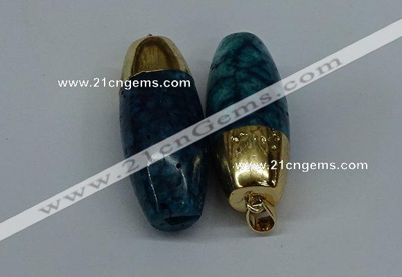 NGP8739 18*44mm rice agate gemstone pendants wholesale