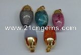 NGP8752 17*30mm rice agate gemstone pendants wholesale