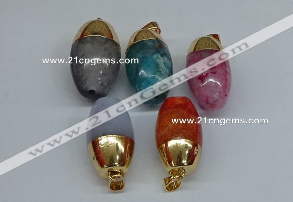 NGP8752 17*30mm rice agate gemstone pendants wholesale