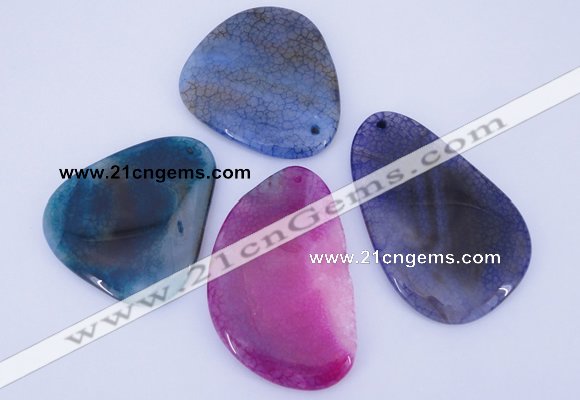 NGP876 5PCS 40-45mm*50-70mm freeform agate gemstone pendants