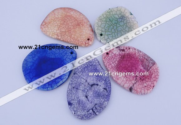 NGP877 5PCS 40-50mm*50-70mm freeform agate gemstone pendants