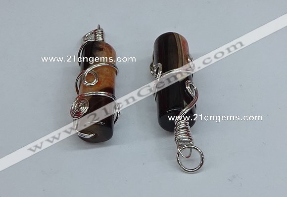 NGP8802 13*40mm tube agate gemstone pendants wholesale