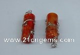 NGP8817 18*45mm tube agate gemstone pendants wholesale