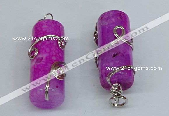 NGP8818 18*45mm tube agate gemstone pendants wholesale