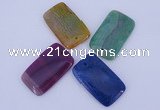 NGP882 5PCS 30*50mm rectangle agate gemstone pendants wholesale