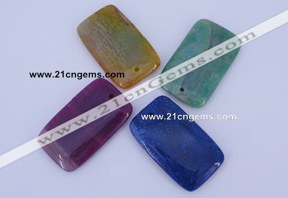 NGP882 5PCS 30*50mm rectangle agate gemstone pendants wholesale