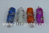 NGP8823 18*45mm tube agate gemstone pendants wholesale