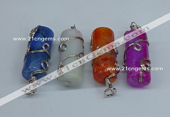 NGP8823 18*45mm tube agate gemstone pendants wholesale