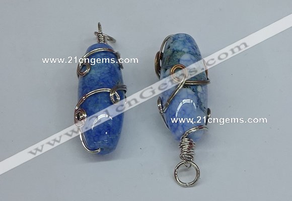 NGP8828 18*45mm rice agate gemstone pendants wholesale