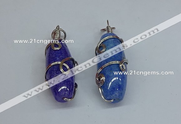 NGP8830 18*45mm rice agate gemstone pendants wholesale