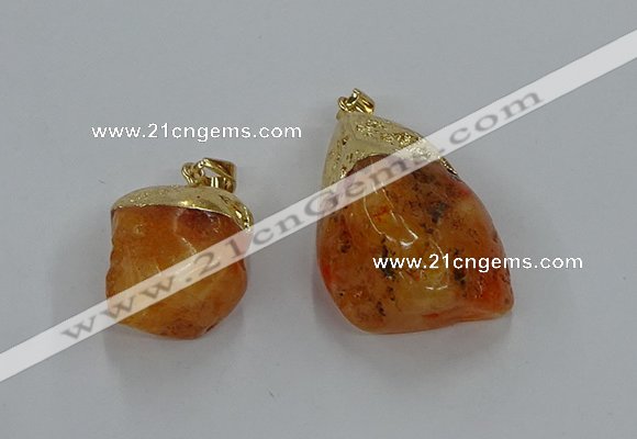 NGP8845 20*25mm - 30*40mm nuggets agate gemstone pendants