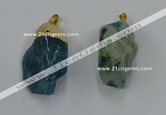 NGP8850 20*25mm - 30*40mm nuggets agate gemstone pendants