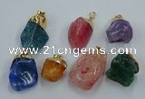 NGP8853 20*25mm - 30*40mm nuggets agate gemstone pendants