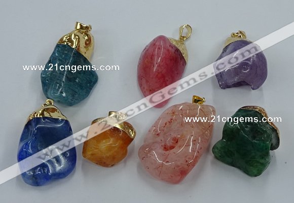 NGP8853 20*25mm - 30*40mm nuggets agate gemstone pendants