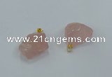 NGP8856 20*25mm - 30*40mm nuggets rose quartz pendants wholesale