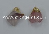 NGP8861 20*25mm - 30*40mm nuggets rose quartz gemstone pendants