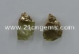 NGP8863 20*25mm - 30*40mm nuggets lemon quartz gemstone pendants