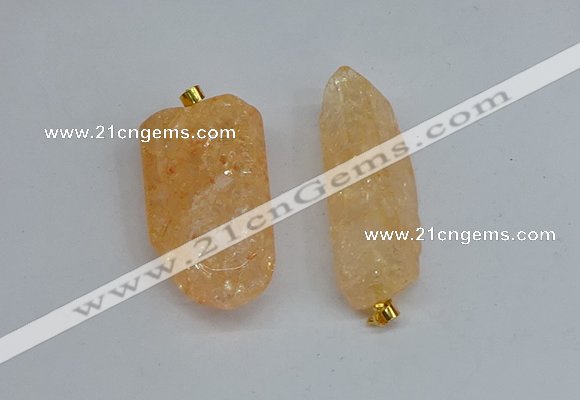 NGP8879 16*38mm - 25*60mm sticks crackle quartz pendants wholesale