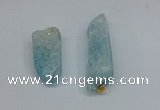 NGP8883 16*38mm - 25*60mm sticks crackle quartz pendants wholesale