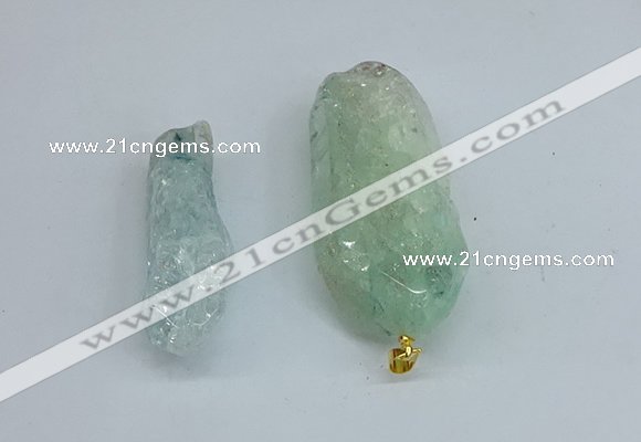 NGP8884 16*38mm - 25*60mm sticks crackle quartz pendants wholesale