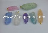 NGP8885 16*38mm - 25*60mm sticks crackle quartz pendants wholesale