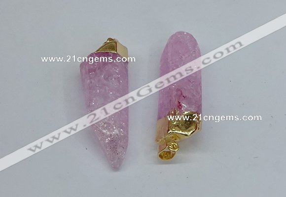 NGP8890 10*35mm - 20*45mm sticks crackle quartz pendants