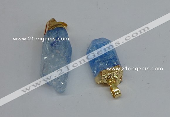 NGP8891 10*35mm - 20*45mm sticks crackle quartz pendants