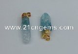 NGP8892 10*35mm - 20*45mm sticks crackle quartz pendants