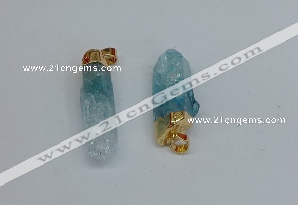 NGP8892 10*35mm - 20*45mm sticks crackle quartz pendants