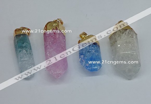 NGP8895 10*35mm - 20*45mm sticks crackle quartz pendants