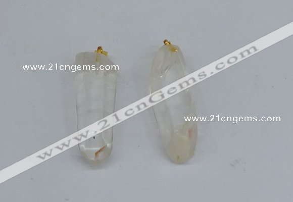 NGP8898 12*40mm - 14*42mm sticks white crystal pendants wholesale