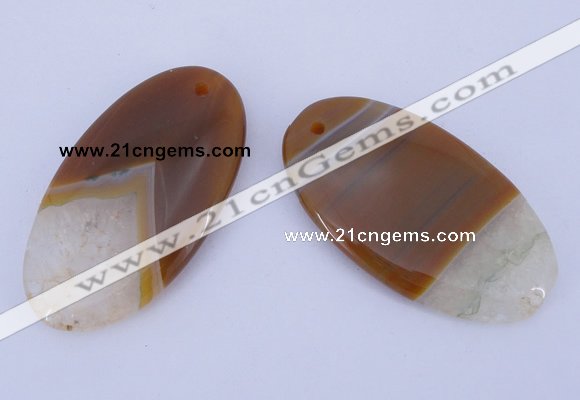 NGP897 5PCS 30*55mm oval agate druzy geode gemstone pendants