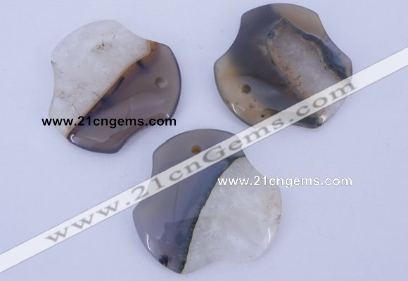 NGP898 5PCS 40*40mm agate druzy geode gemstone pendants