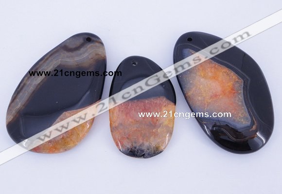 NGP902 5PCS 30-45mm*55-70mm freeform agate druzy geode gemstone pendants