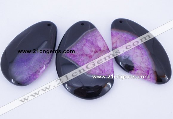 NGP903 5PCS 35-45mm*55-70mm freeform agate druzy geode gemstone pendants