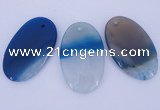 NGP905 5PCS 30*50mm oval agate druzy geode gemstone pendants