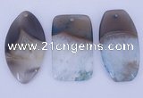 NGP909 5PCS 30mm*50-55mm mixed shape agate druzy geode gemstone pendants