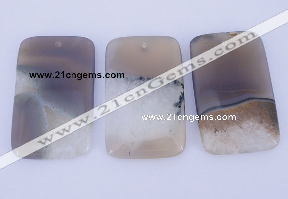 NGP911 5PCS 34*54mm rectangle agate druzy geode gemstone pendants