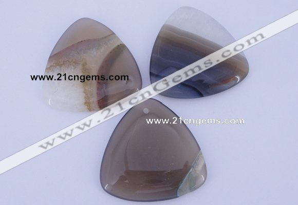NGP914 5PCS 45*45mm triangle agate druzy geode gemstone pendants