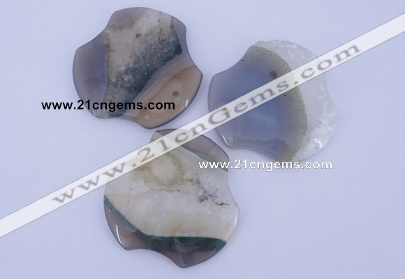 NGP916 5PCS 50*50mm agate druzy geode gemstone pendants
