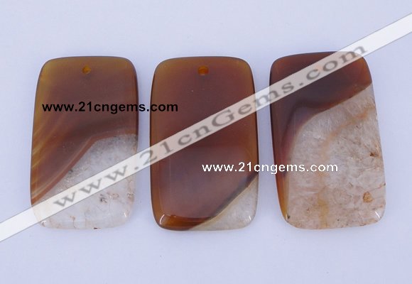 NGP919 5PCS 30*50mm rectangle agate druzy geode gemstone pendants